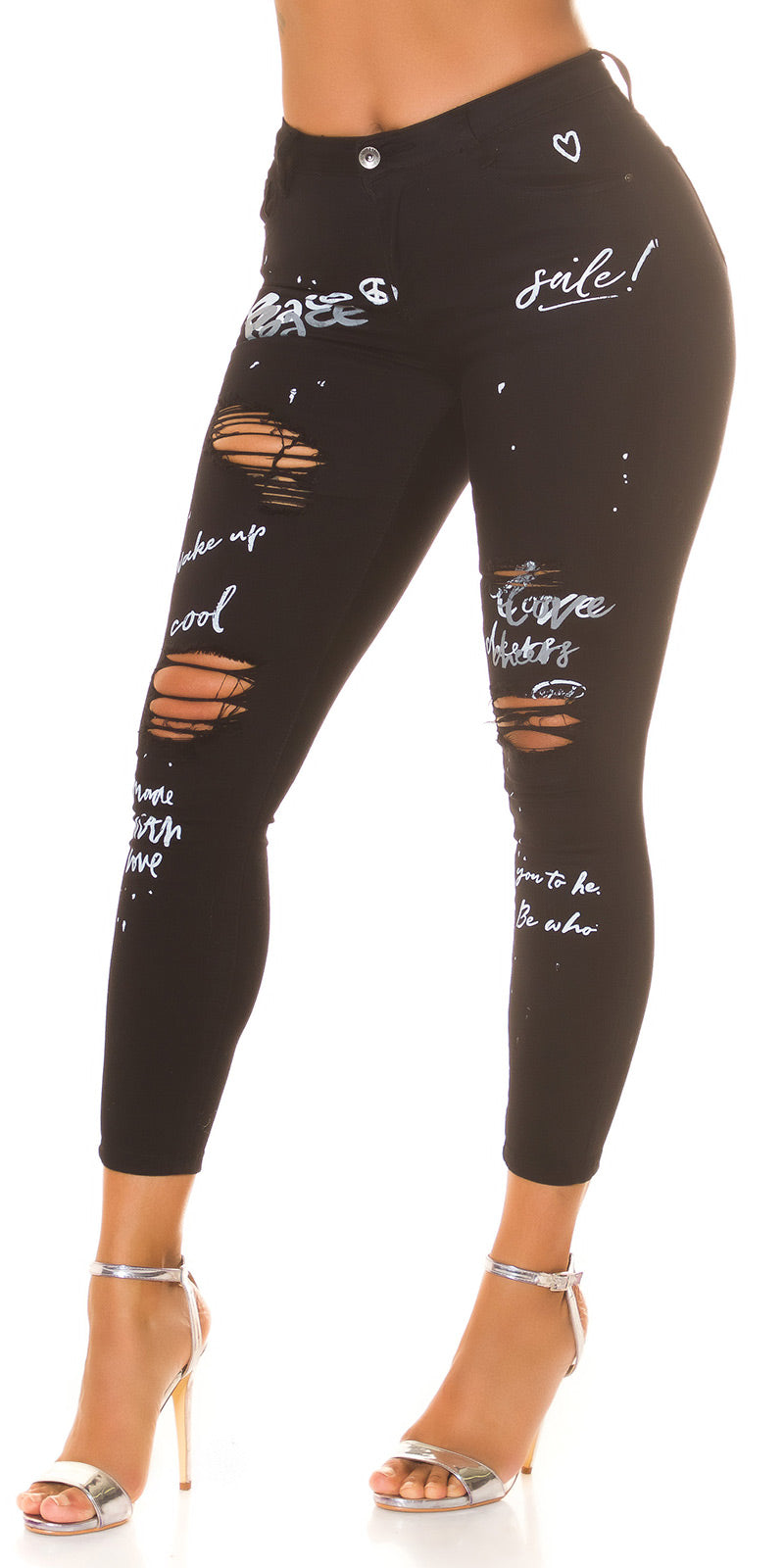 Denim Skinny Jeans im Used Look (Kopie)