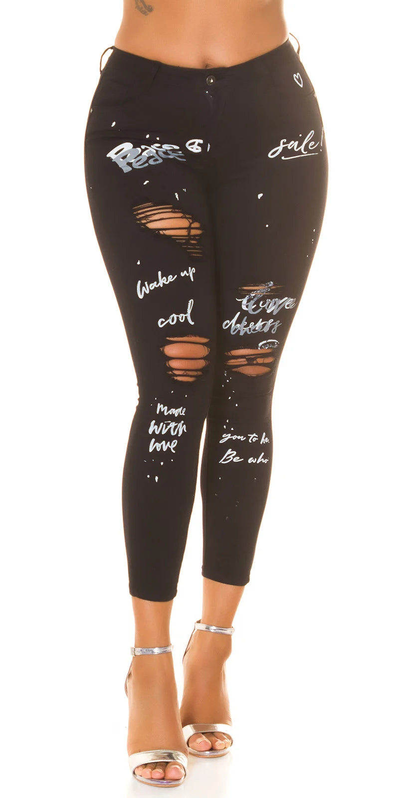 Denim Skinny Jeans im Used Look (Kopie)