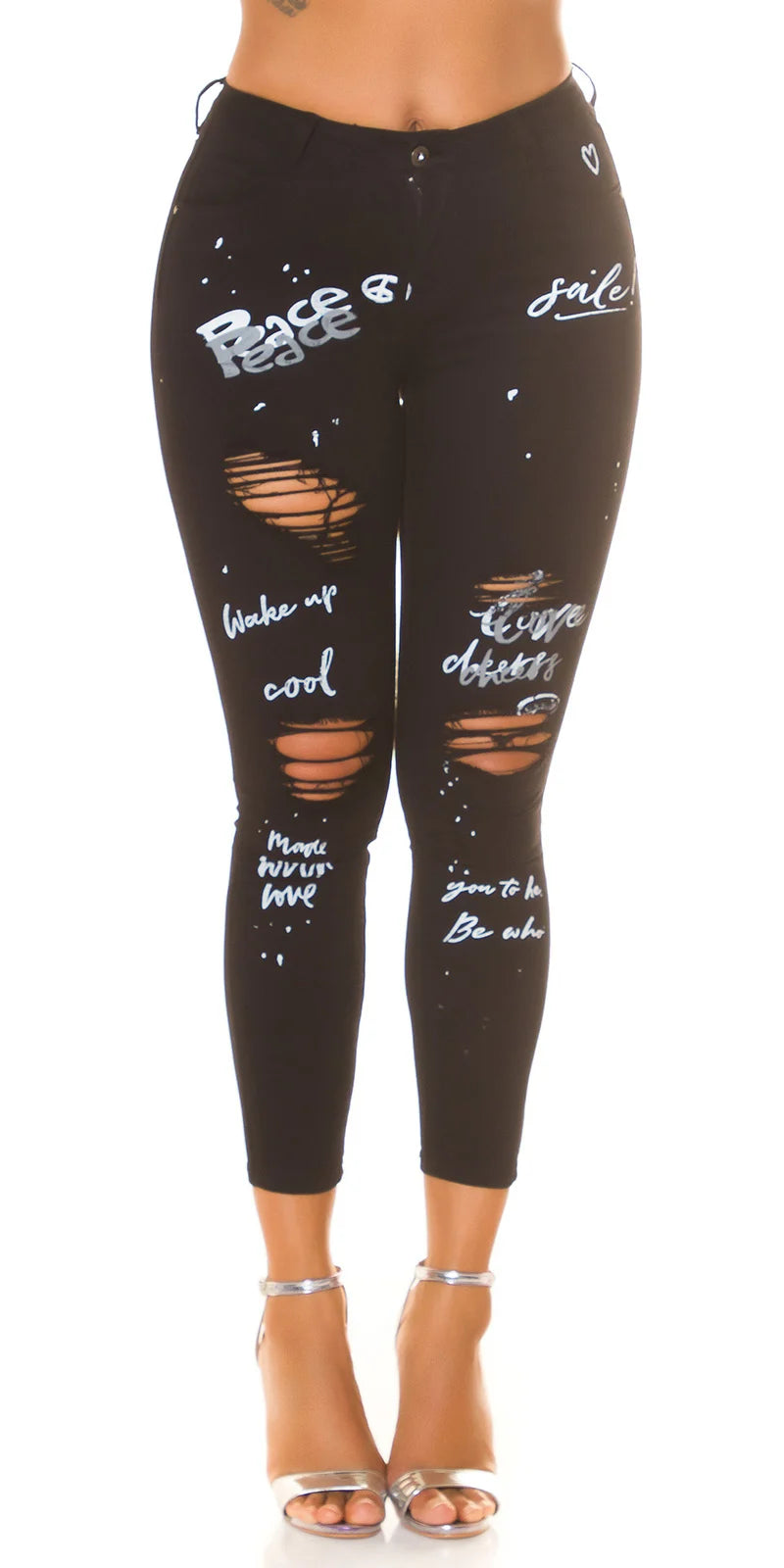 Denim Skinny Jeans im Used Look (Kopie)