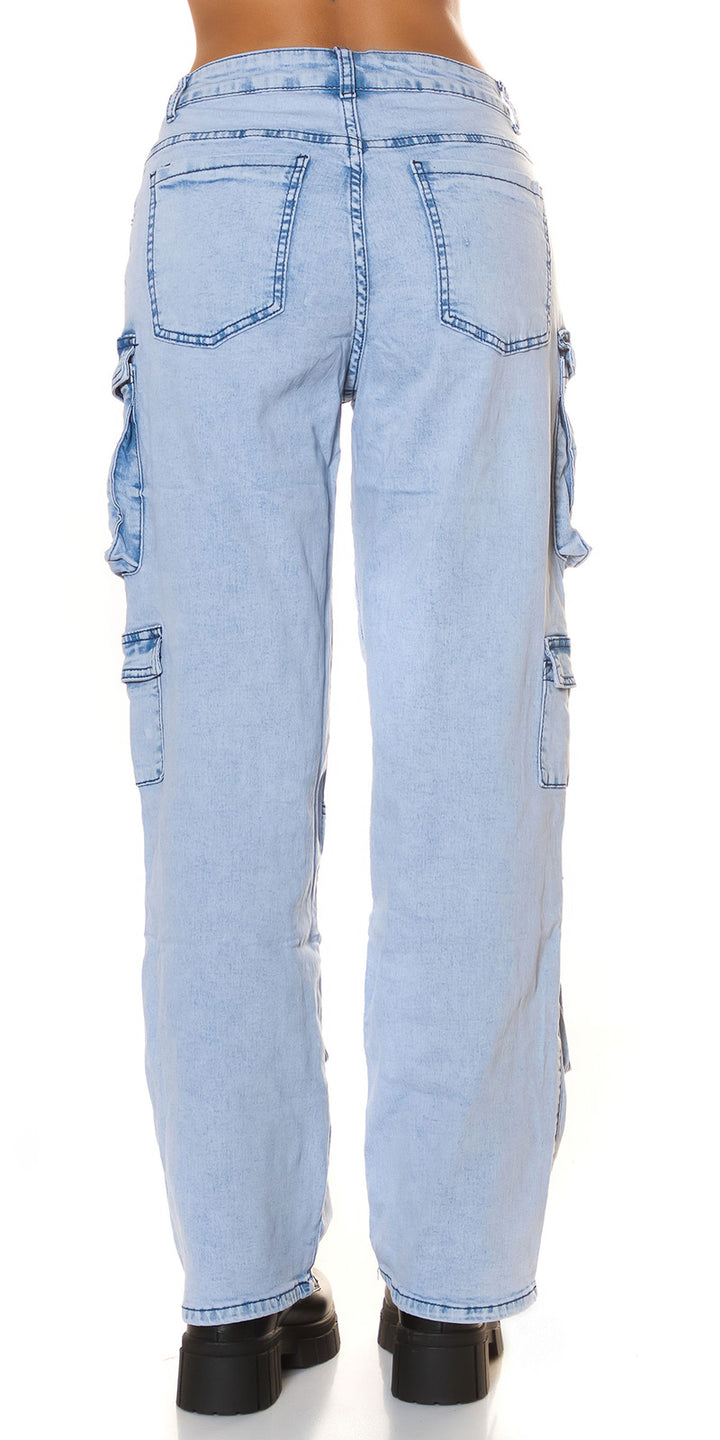 High-Waist Cargo Jeans