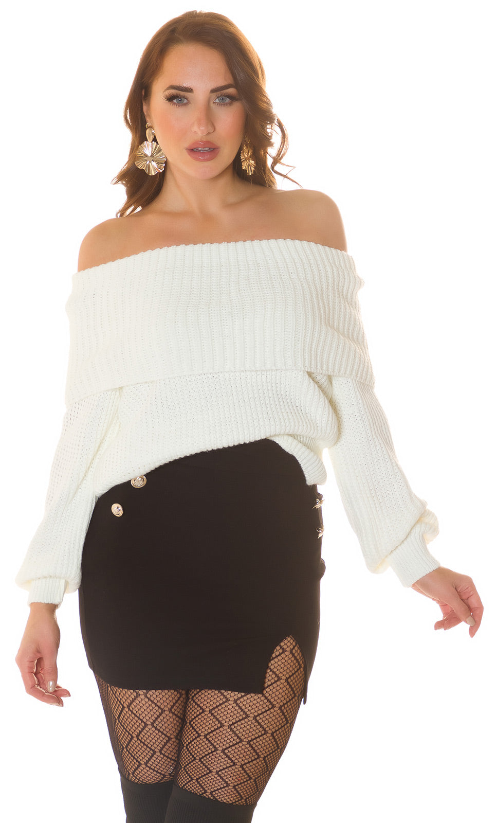 Off-Shoulder-Strickpullover